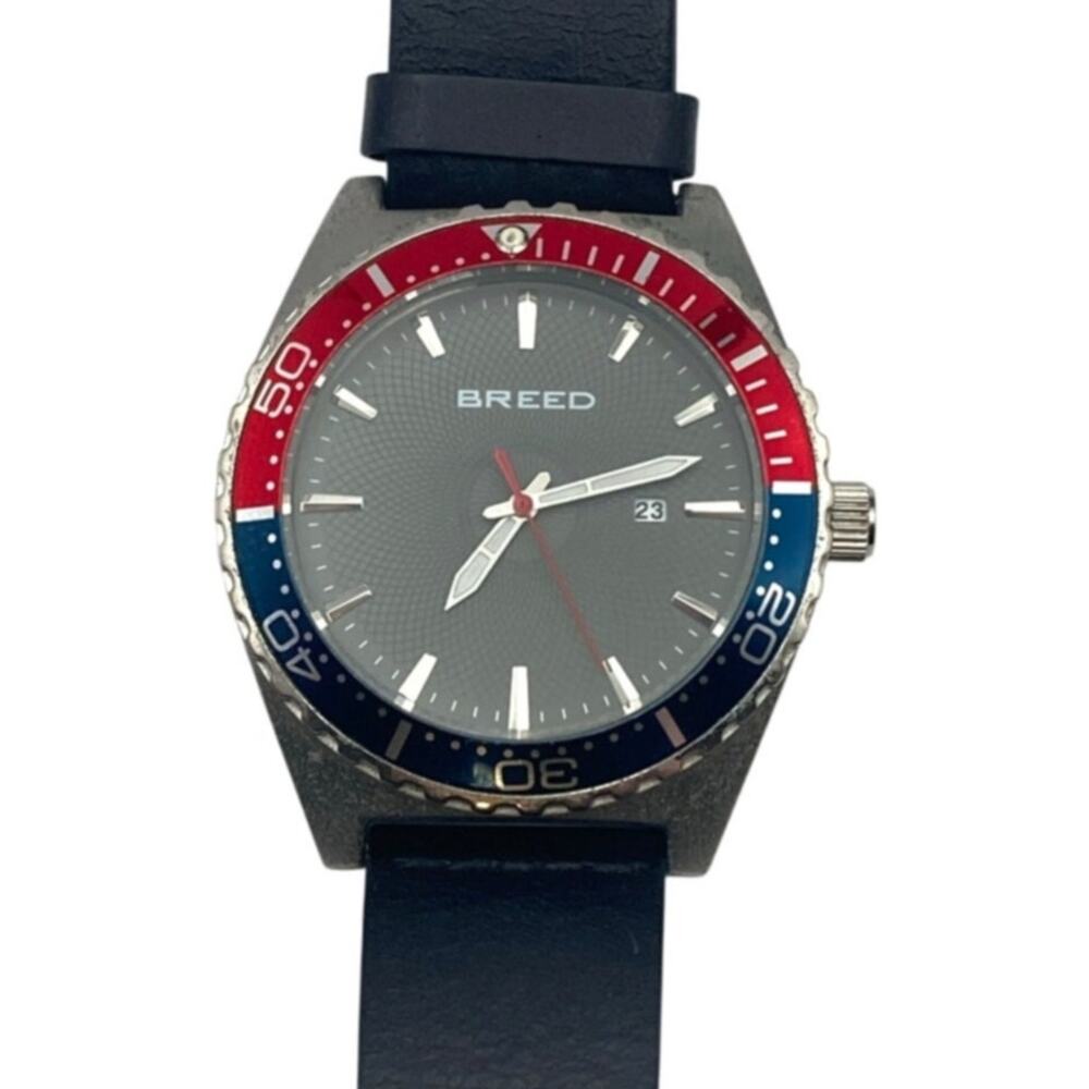 Men's Watch Breed Ranger 45mm - New Battery - Pepsi Red Blue Date WR 5ATM